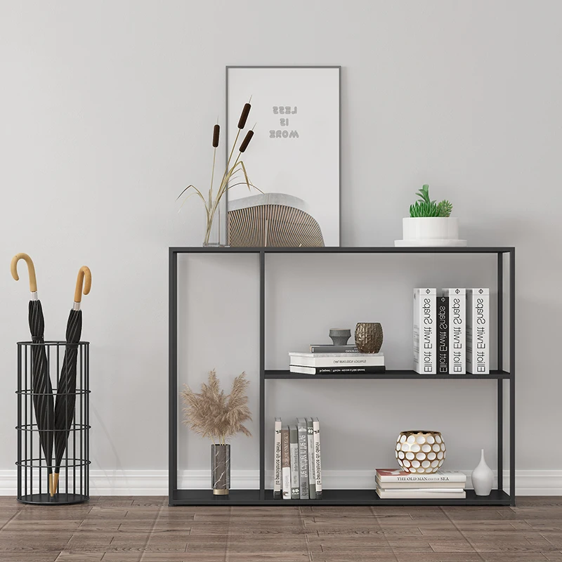Simple porch table home furniture living room decoration storage rack Nordic fashion floor iron book shelf display stand
