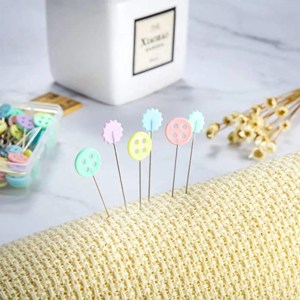 100pcs Dressmaking Pins Embroidery Patchwork Tools Fixed Pin Button For Sewing And DIY |