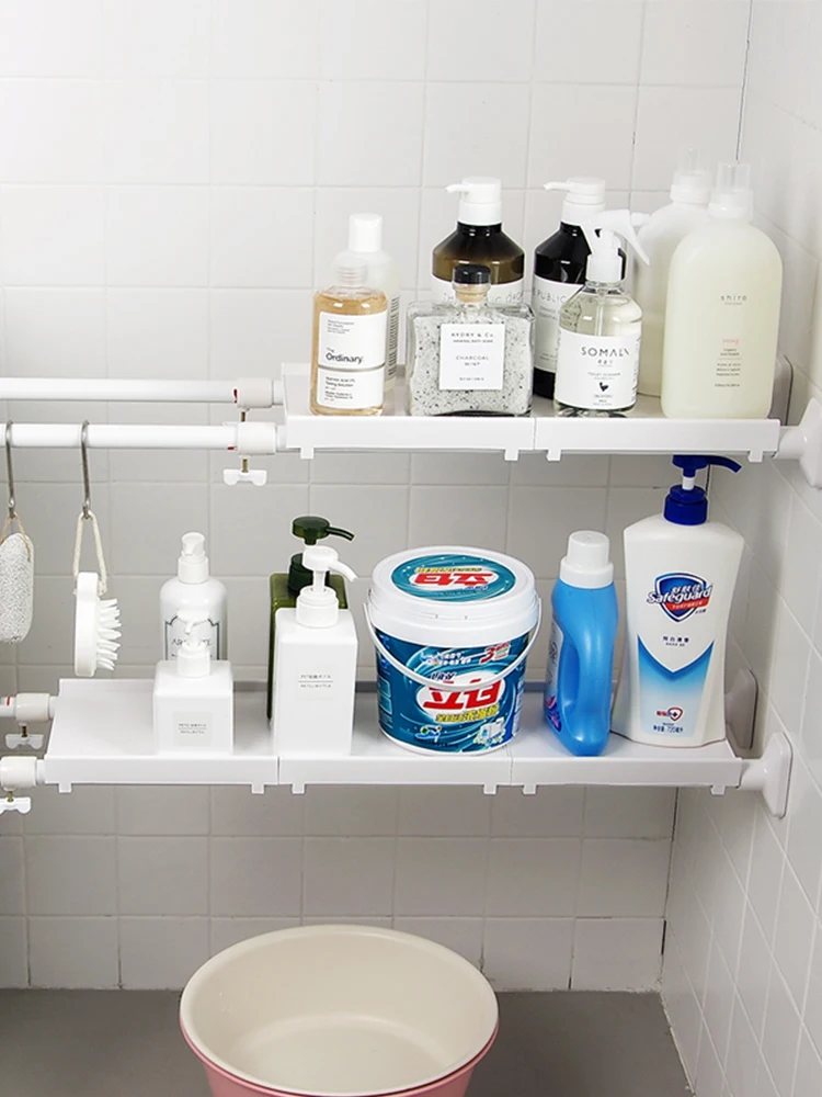 

Выдвижная перегородка на подоконнике, стеллаж для хранения с прорезями для кухни, ванной комнаты, многослойный стеллаж для хранения без пер...