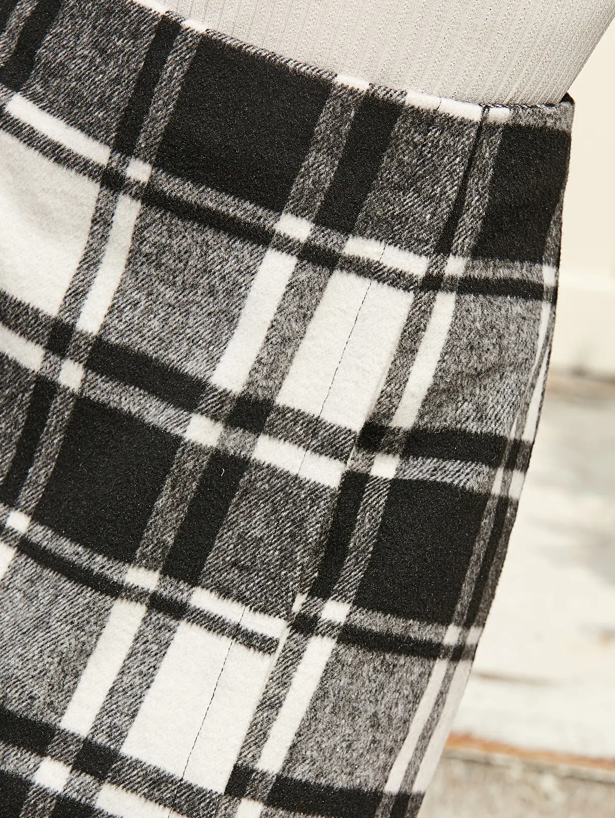 ZAFUL Женская Клетчатая Шерстяная мини-юбка трапециевидной формы с молнией сзади |