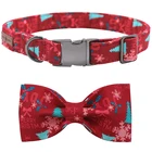 Уникальный Стиль, Рождественский собачий ошейник с лапами, Красная рождественская елка, хлопковый тканевый ошейник для собак с бантом