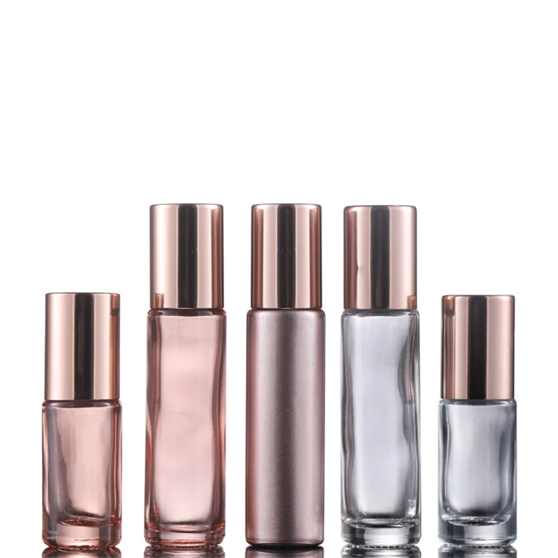 

5ML 10ML Essential Oil Glass Roller Bottles Perfume Bottles Roller Bottles Vials Travel Clear Bottle With Roll On Balls