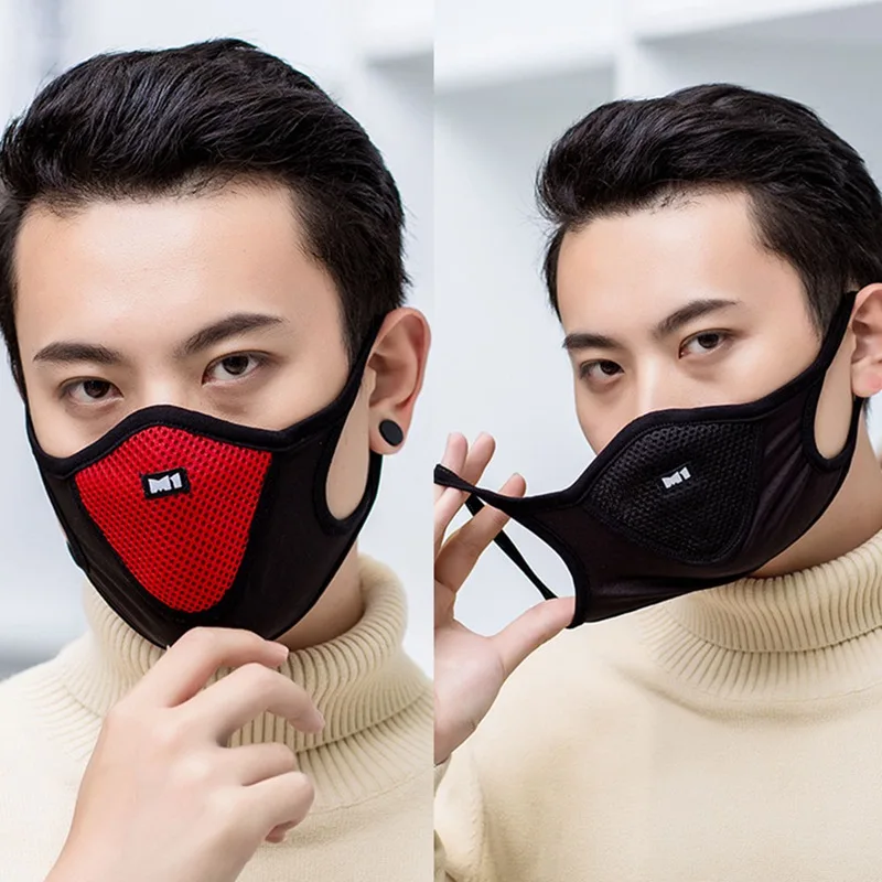 Пылезащитная маска с черным фильтром для занятий спортом на открытом воздухе