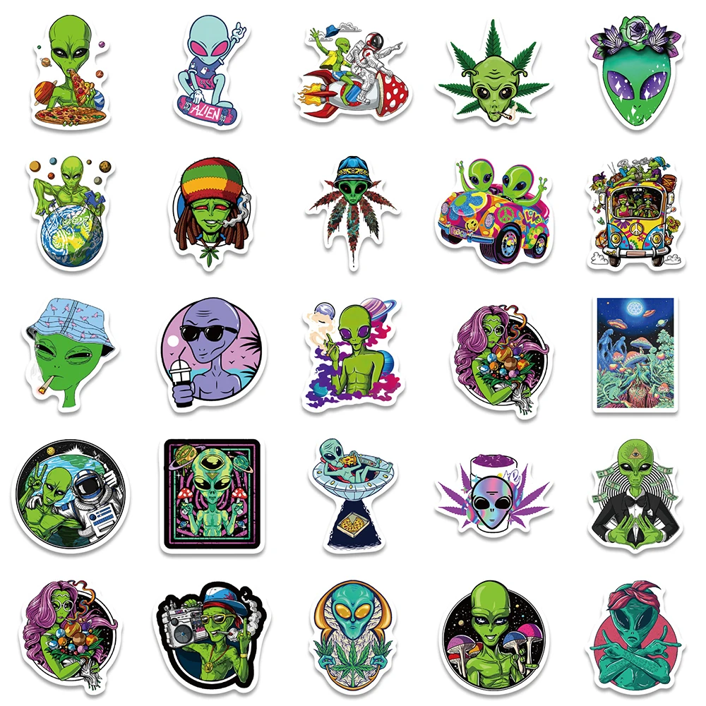 10/30/50 шт. кленовые листья травы инопланетянин граффити наклейки для детей чемодан