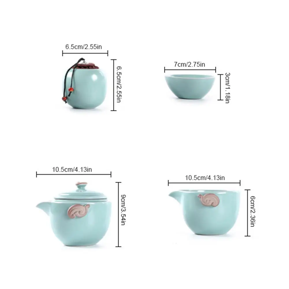 

5pcs/set Travel Ceramic Tea Pot Sets Portable Travel Home Office Cups Ceramic Tea Coffee Container With Bag for Outdoor Picnic