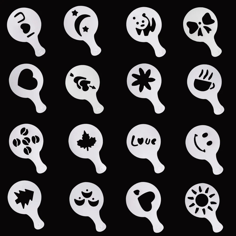 32 шт. модная модель печати кофе пенораспылитель трафареты для торта рисование