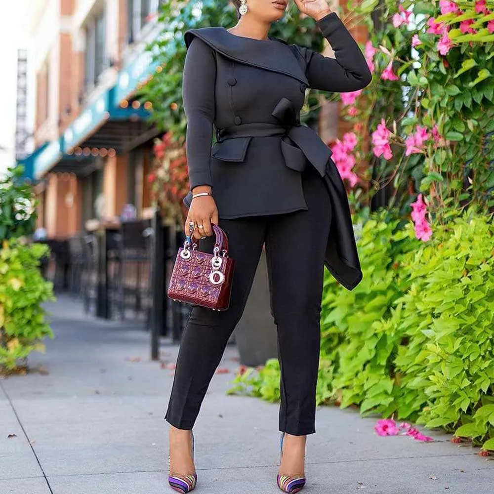 Женская Асимметричная блузка в африканском стиле элегантная офисная с круглым