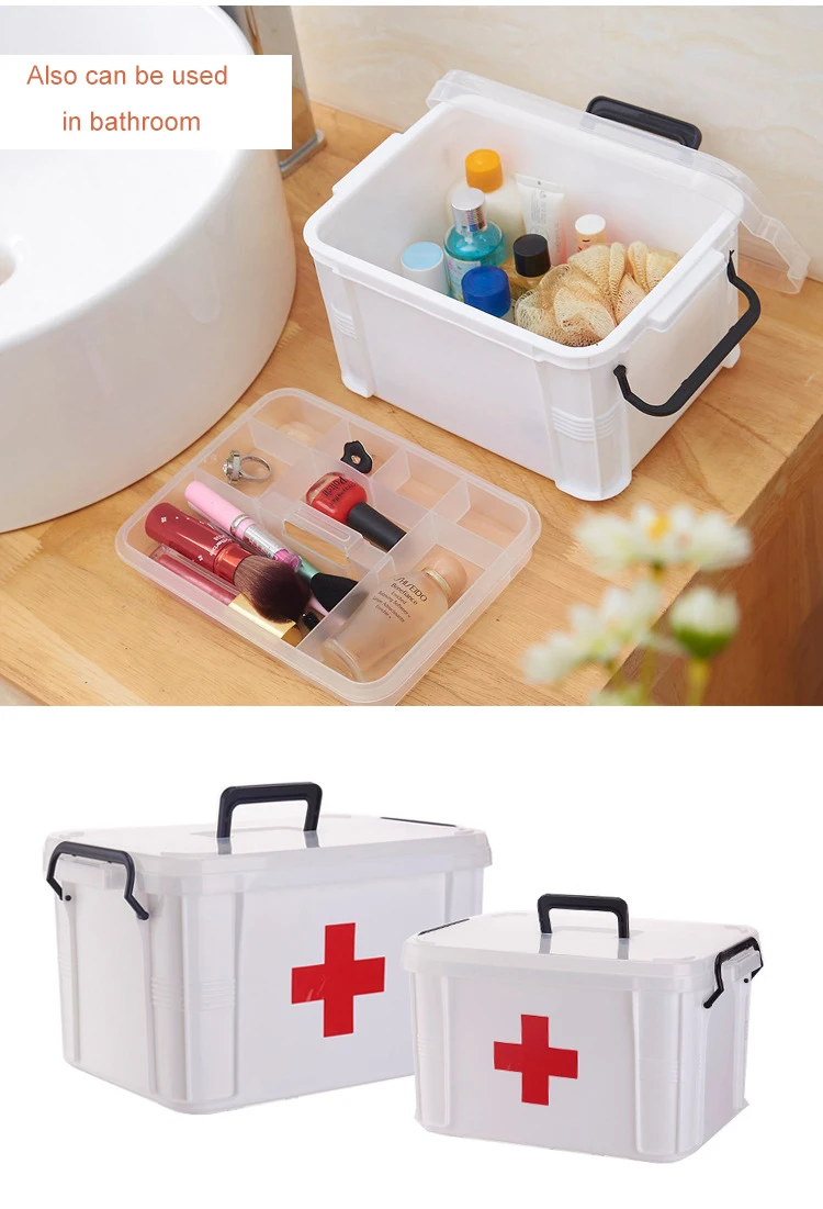 First Aid Kit Medicine Chest Holder Storage Box Multi-layer Emergency Kits Cabinet Security Safety Home Rangement Organizer
