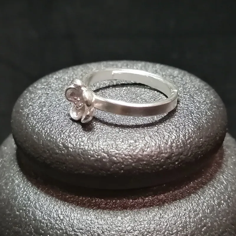 Женское Обручальное кольцо с цветком 999 из стерлингового серебра регулируемое