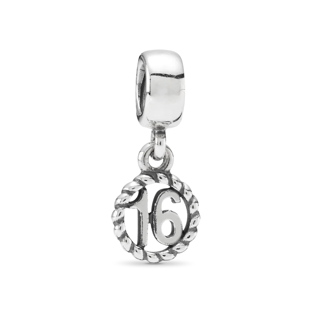 

FORVIONA 2020 New Summer 925 Sterling Silver 16 Number Pendant Charms Beads Fit Original Necklace Bracelets DIY Jewelry