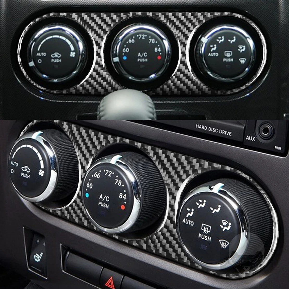

Car Front AC Air Conditioning Console Panel Cover Trim Carbon Fiber Fit for Dodge Challenger 2008 2009 2010 2011 2012 2013 2014