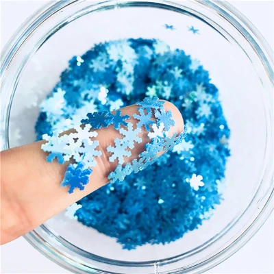 AB lake blue Ультратонкие блестки 5 мм Снежинка Форма, Сыпучие блёстки ПЭТ пайетки для ногтей искусство и ремесла Маникюр свадебные конфетти 8 г - Цвет: AB lake blue