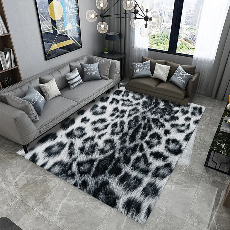 

3D Animal Skin Printed Carpet Super Flannel Point Anti-slip Area RugFloormat Thick Decor Bedroom Living Room Carpets