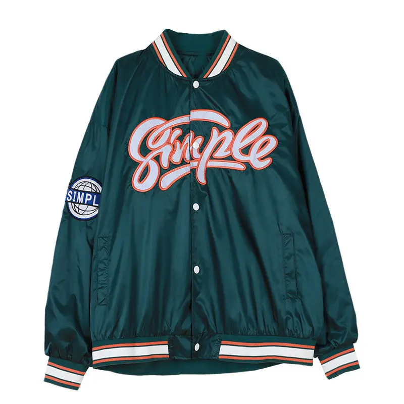 

Jackets Women Loose Buttons Pockets Letter Casual Embroidered Baseball Uniform Jacket Women Harajuku Daily Streetwear Womens