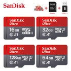 Карта памяти SanDisk, класс 10, 256 ГБ, 128 ГБ, 64 ГБ, 32 ГБ, 16 ГБ, Ultra A1, SDXC, 120, МБс., UHS-I, флеш-карта micro SD, адаптер, кардридер
