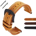 Ремешок из коровьей кожи для часов, винтажный коричневый браслет для часов Fossil, 18 мм 20 мм 22 мм, аксессуары для часов