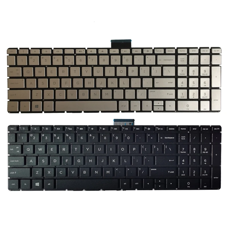 Клавиатура для ноутбука HP 17 bs007ds bs013ds bs014ds bs016ds английская черная/Серебристая