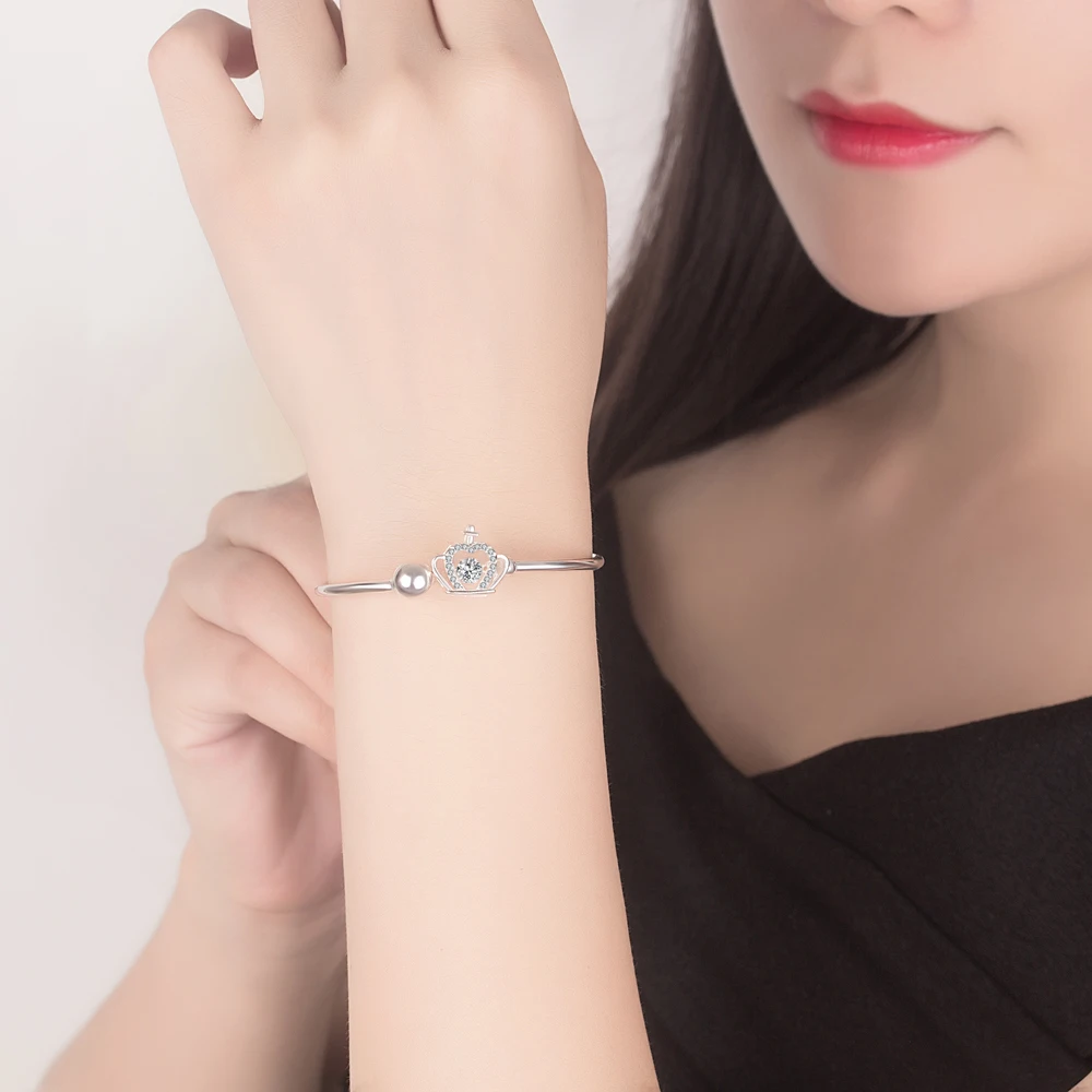 

Newest Fashion Classic Style 925 Sterling Silver Bracelet Polished Beads Bangle Elastic Women Jewelry Accessories Birthday