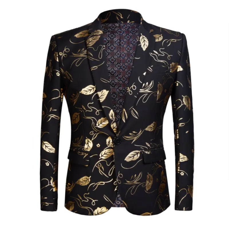 Новый золотистый костюм мужской высококачественный Повседневный смокинг с