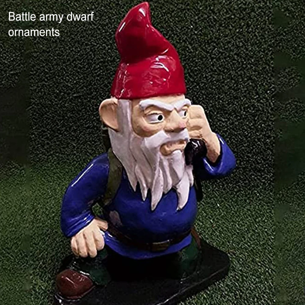 

Garden War Gnome Halloween Gnomes Decor Statue Lawn Patio Yard Combat Funny Gnomes Figurines Resin Cartoon Sculpture B88