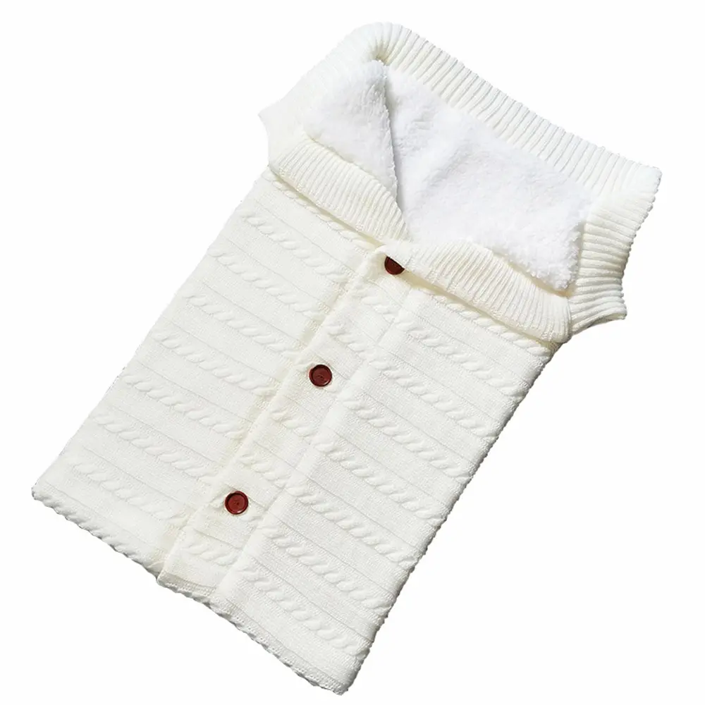 Style3 White Oeak вязаный спальный мешок для новорожденных, пеленальный вязаный шерстяной детский спальный мешок Slaapzak, детский утепленный бархатный вязаный теплый шерстяной мешок для коляски - Цвет: Style3 White