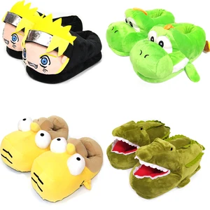 winter womens house furry slippers men home plush warm cotton shoes couple cute cartoon funny shoes unisex non slip flat slides