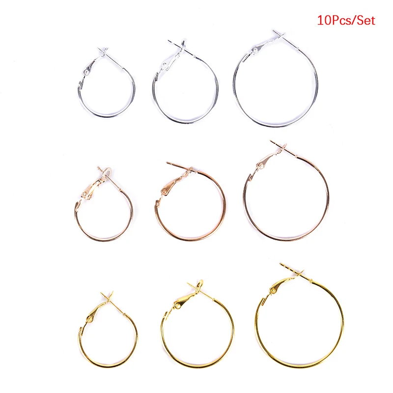 10 шт./лот 3 размера большие круглые серьги-кольца набор для женщин Простые серьги
