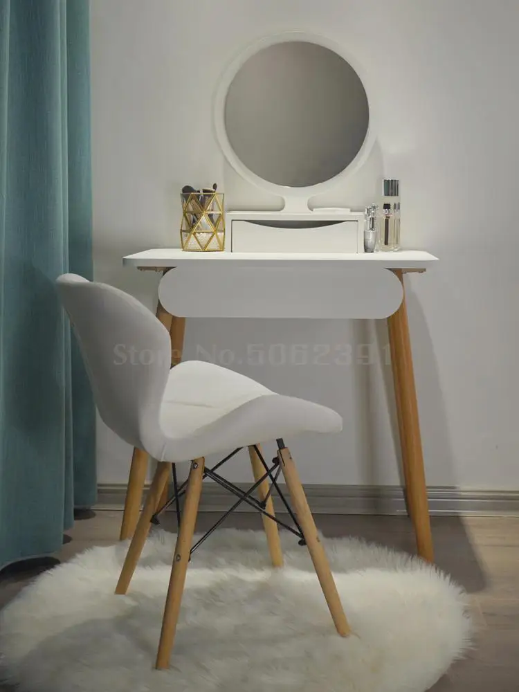 Скандинавский красный туалетный столик Ins современный простой маленький