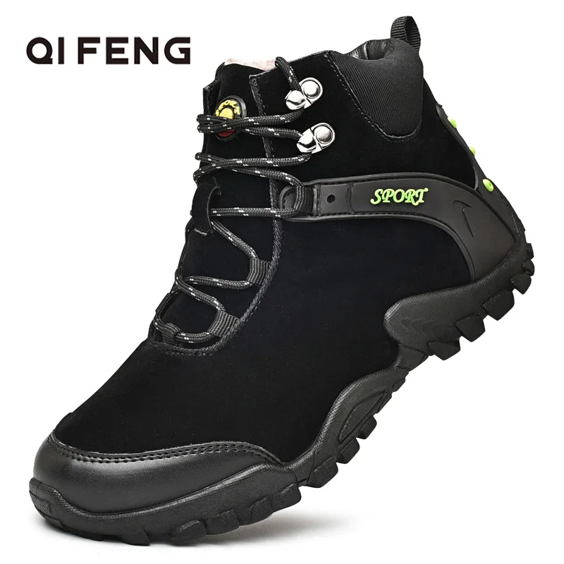

Classic Style Men Hiking boots Suede Casual Shoes Lace Up Outdoor Mountain Sneakers For Man Trekking Footwear Free Shipping