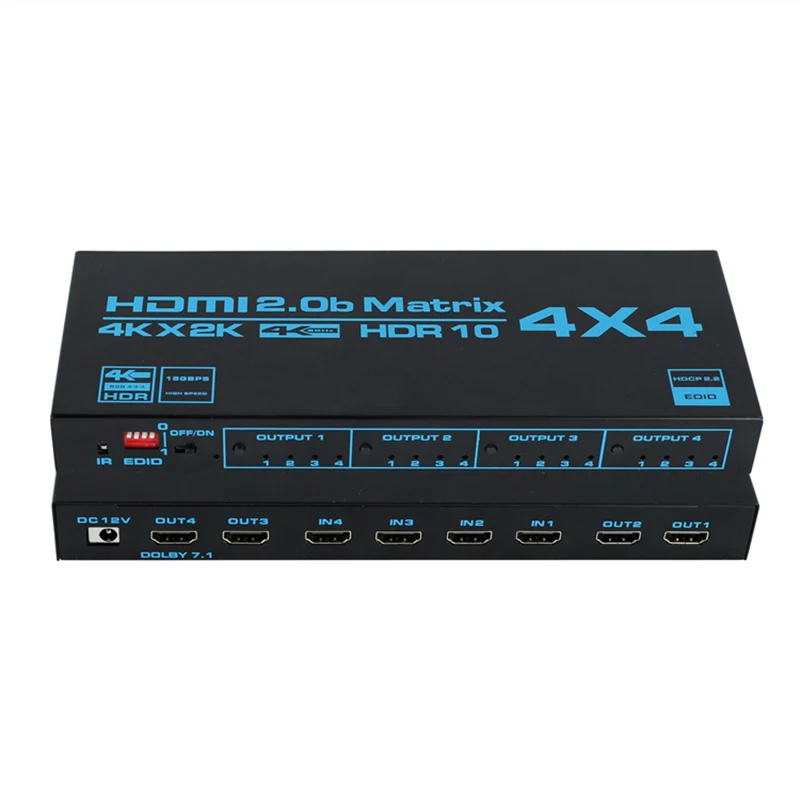HDMI матричный коммутатор 4x4 4K сплиттер 4 в выхода с экстрактором EDID и ИК пультом