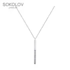 Колье SOKOLOV из серебра с фианитами, Серебро, 925, Оригинальная продукция