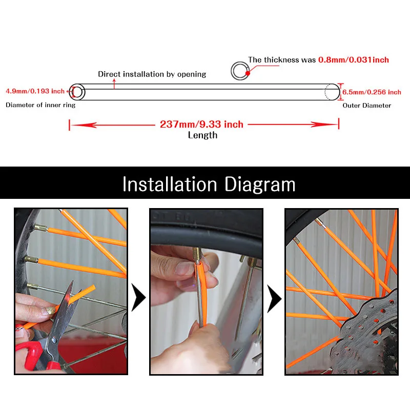 72 шт./компл. люминесцентная трубка для велосипедов зажим обод колеса велосипеда