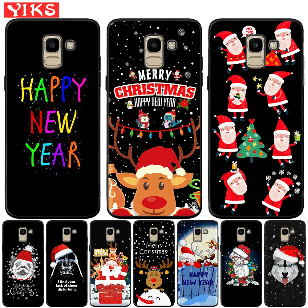 Санта Клаус силиконовый чехол для телефона для samsung Galaxy J3 J5 J7 J2 Pro J4 J6 плюс J8 Etui Рождественский подарок