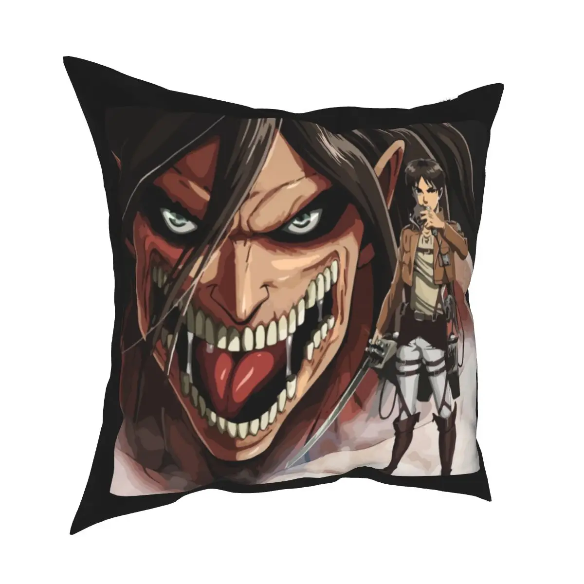 Attack On Titan Eren Pillowcase Polyester Cushion Cover Gift Best Anime Shingeki no Kyojin Pillow Case Cover Seater Zipper 18'