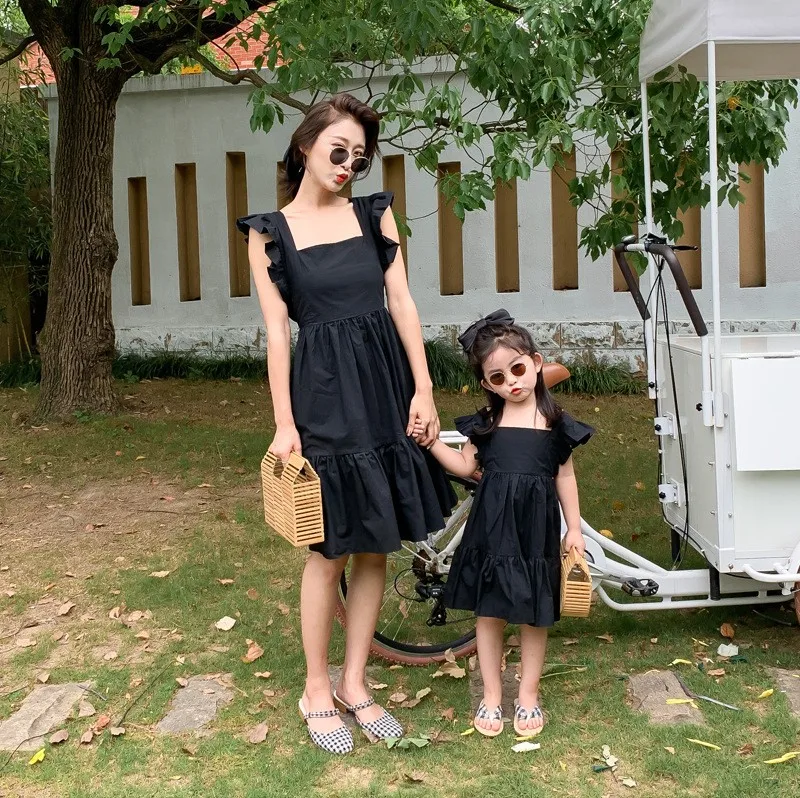 Платье для родителей и детей соблазнительное платье с вышивкой оборками на