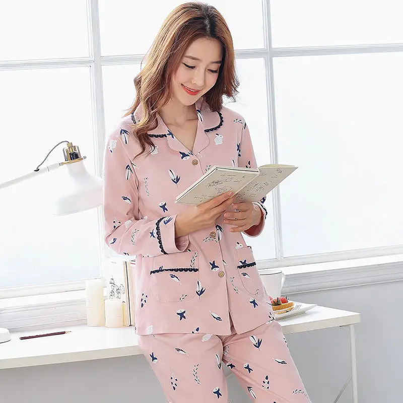 Элегантная хлопковая сексуальная женская одежда на осень Длинные комплекты