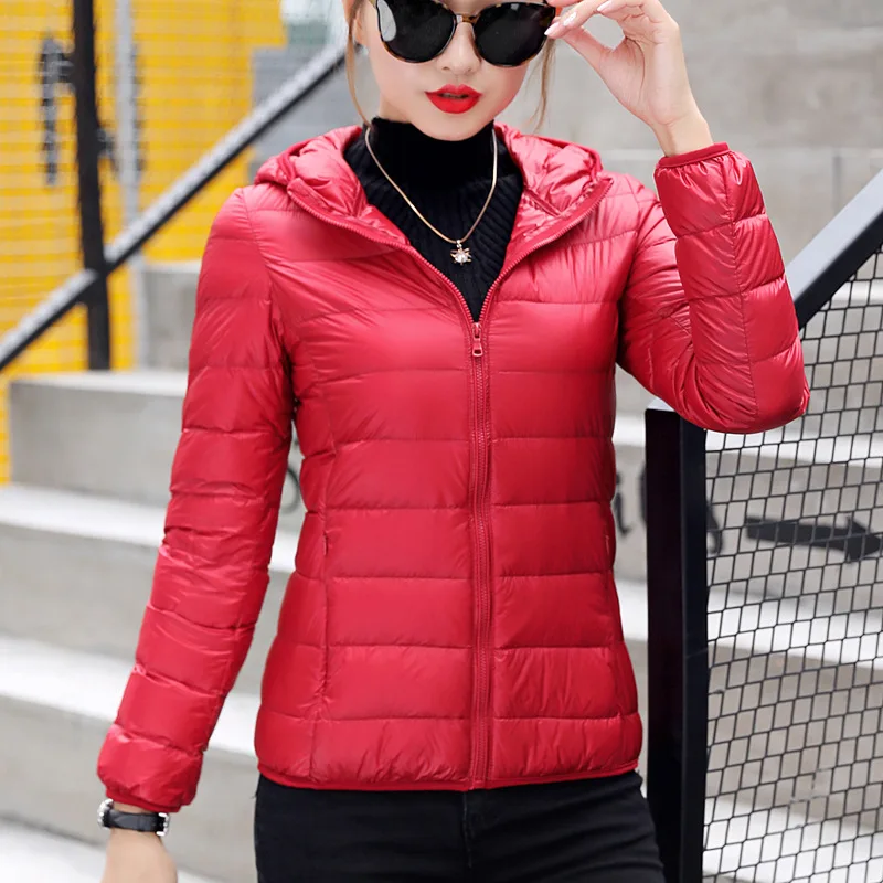 Тонкий пуховик для женщин новинка 2019 стильный короткий облегающий легкий