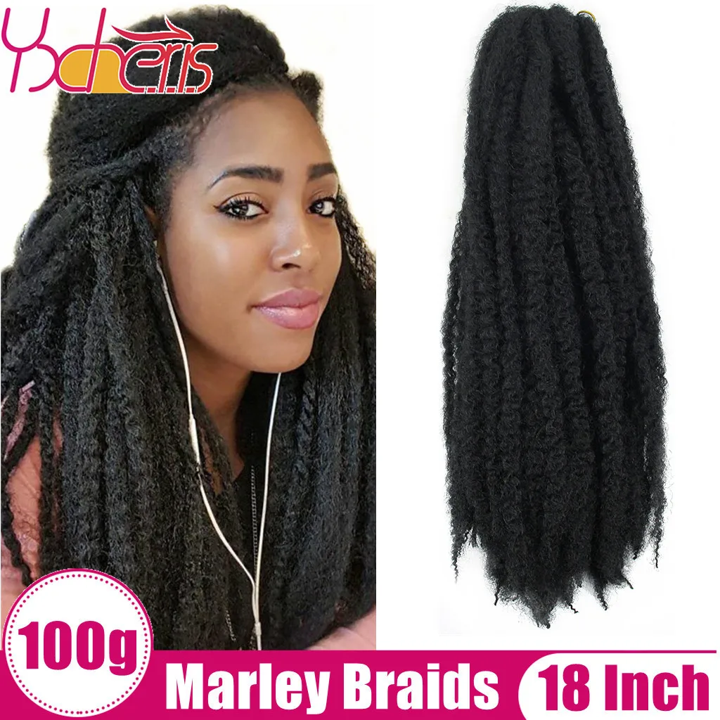 YXHAIR 100 г 18 дюймов синтетические дреды Marley вязаные косички Nu Locs африканские афро