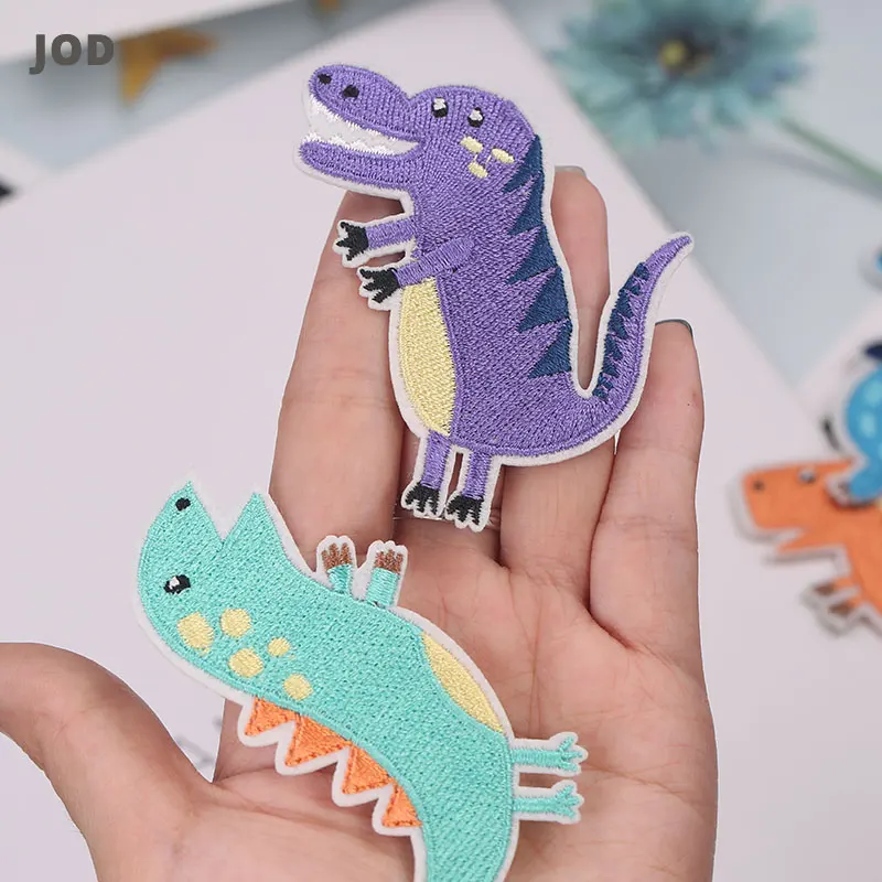 8 шт. нашивки с вышивкой динозавра из мультфильма на одежде Детские значки для
