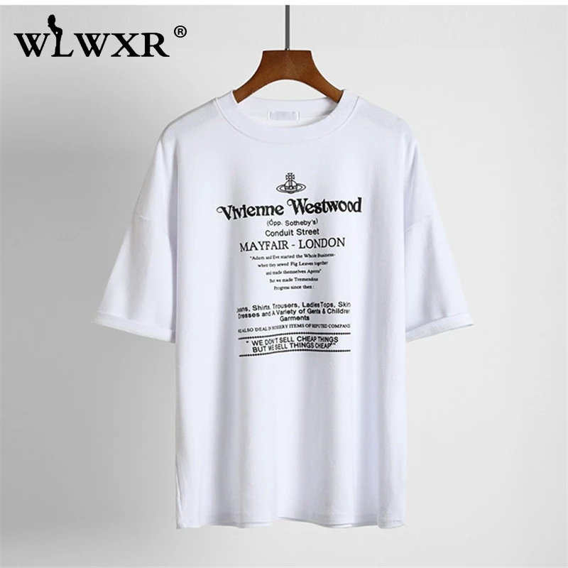 WLWXR Хлопковая женская белая негабаритная Футболка женская Свободная футболка с буквенным принтом и круглым вырезом Harajuku женская летняя футболка