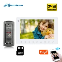 new tuya app home intercom system wireless wifi smart ip video doorbell 7 inch with 1x wired door phone camera