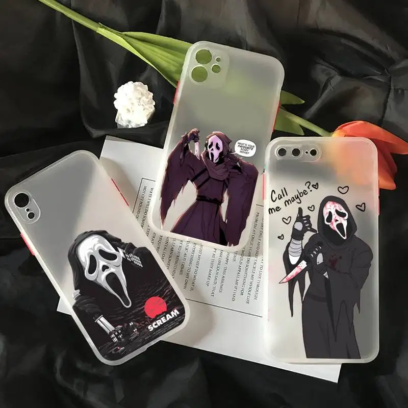 

Ghostface horror scream pattern Phone Case matte transparent For iphone 7 8 11 12 plus mini x xs xr pro max cover