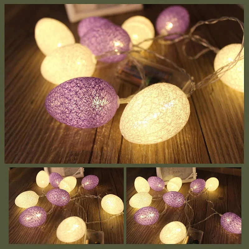 

LED Easter Egg Cotton String Light Party Easter Decoration Bunny Easter Egg Bedroom Living Room Decoration Party String Lights