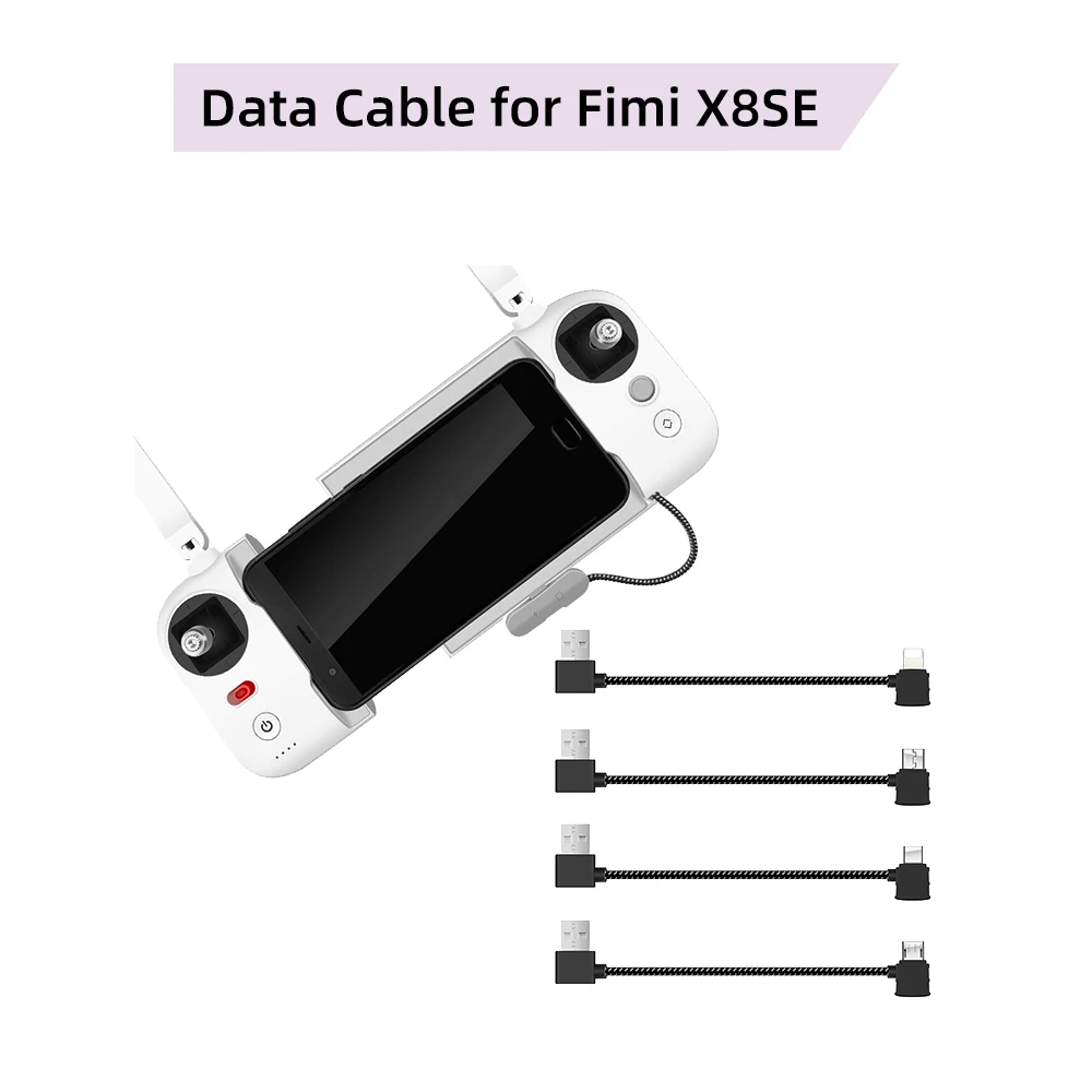 

Nylon Remote Controller Data Cable for FIMI X8SE Drone for IOS Micro USB Postive Reverse Type-C Connected Charging Line