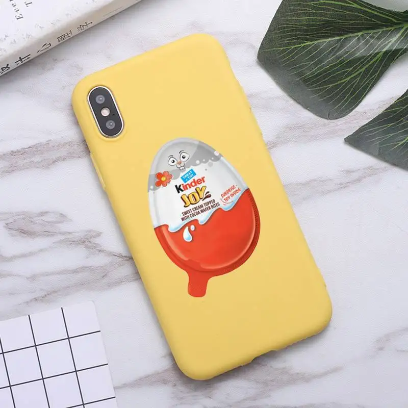

Candy Chocolate Kinder Joy surprise Phone Case Candy Color for iPhone 6 7 8 11 12 s mini pro X XS XR MAX Plus