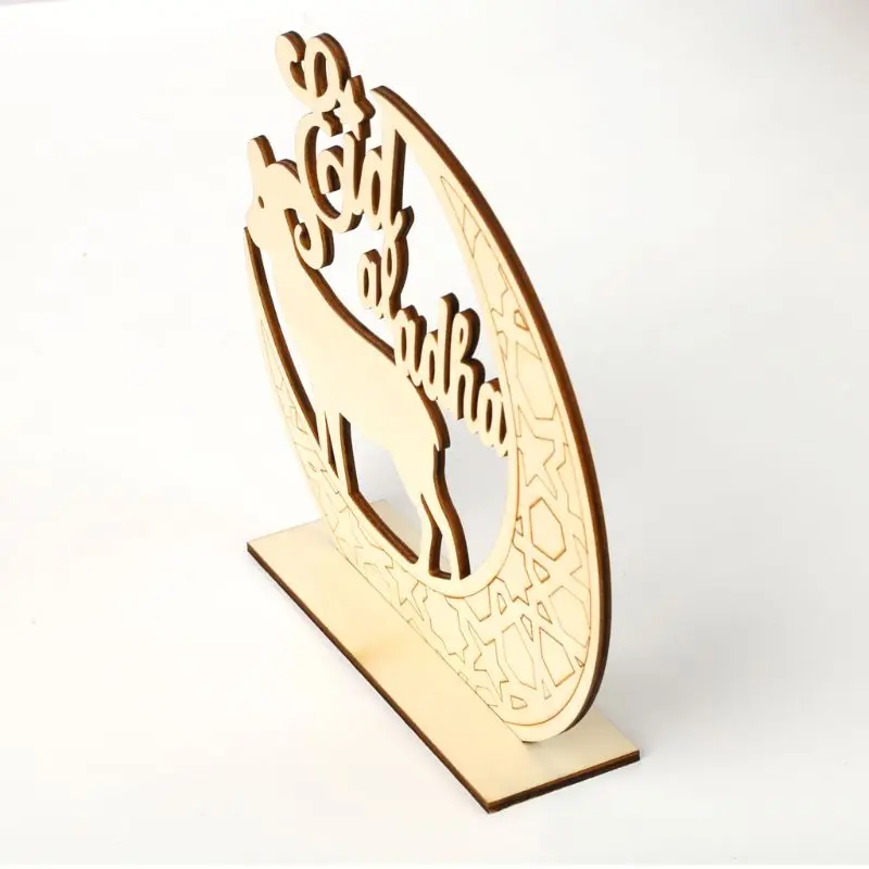 2019 Muslim Islam Eid Al Adha mubarak decoration Wooden Home Party Ornament eid Decor Plaque Sign Gift Desk DIY Art Craft | Дом и сад