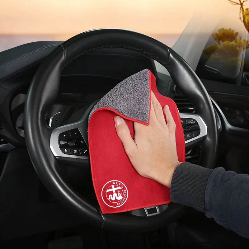 1 шт. полотенце из микрофибры для мытья автомобиля салфетка чистки логотипа Alfa Romeo