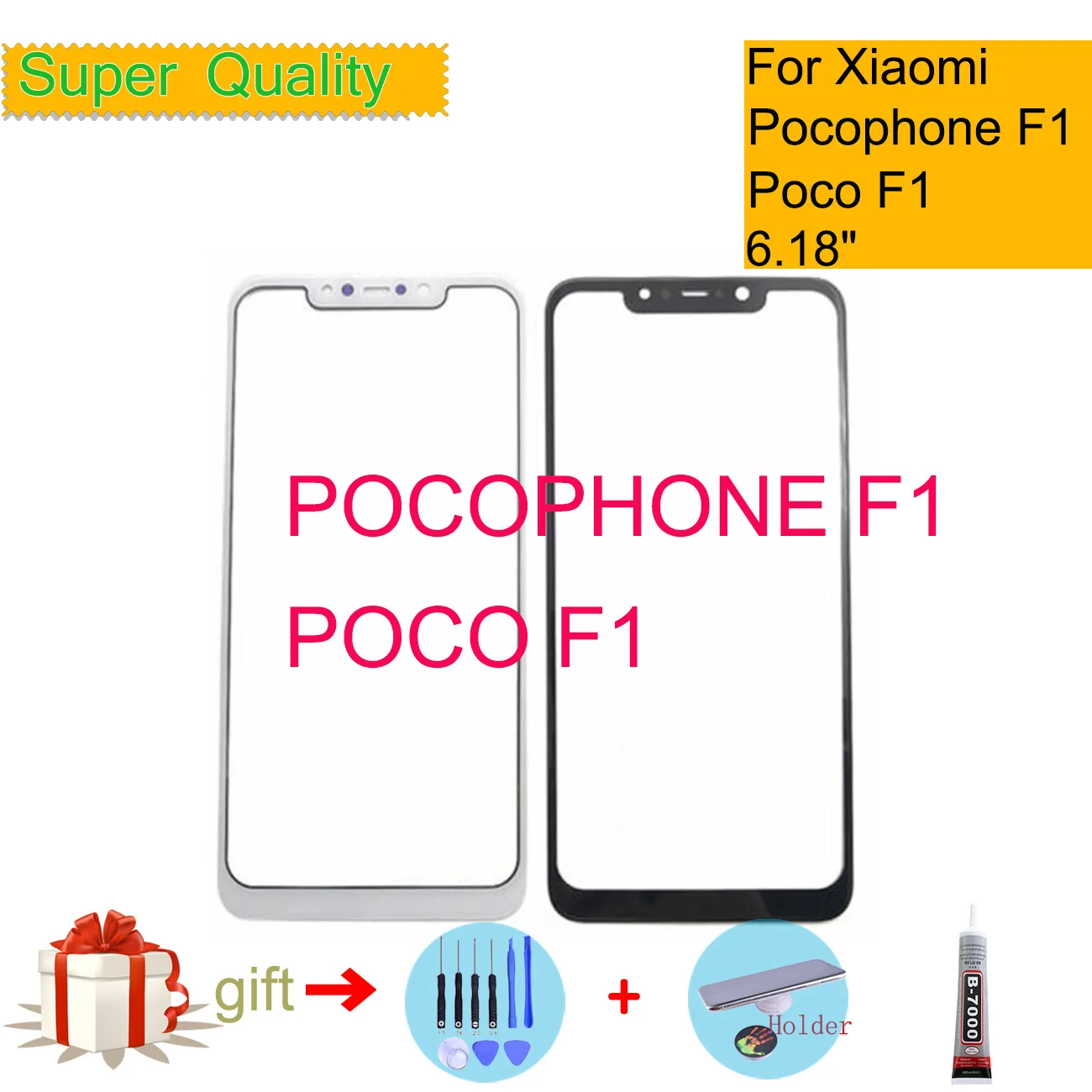 Сенсорная панель 6 18 дюйма для Xiaomi Pocophone F1 передняя внешняя стеклянная линза Poco