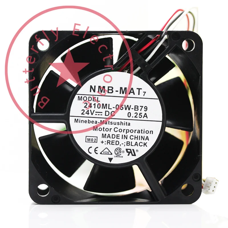 

Новый оригинальный 2410ML-05W-B79 24В 0.25A инверторный охлаждающий вентилятор кулер 60*60*25 мм 6 см 6025