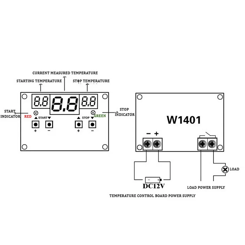 DC 12V цифровой светодиодный Температура контроллер с Водонепроницаемый NTC Сенсор